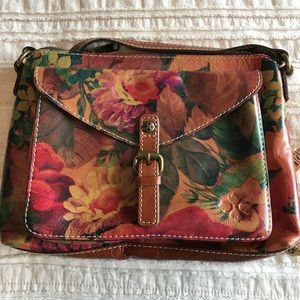 Patricia Nash Avellino Crossbody. Multi Color. Veg Tan.